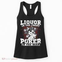 Liquor In The Front Poker In The Rear Awesome Women's Tank Top thumb 0
