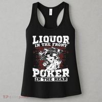 Liquor In The Front Poker In The Rear Awesome Women's Tank Top thumb 3