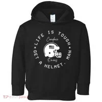 Life Is Tough Get A Helmet Toddler Hoodie thumb 0