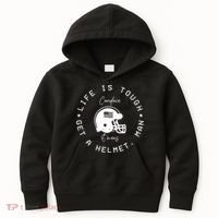 Life Is Tough Get A Helmet Kids Hoodie thumb 0