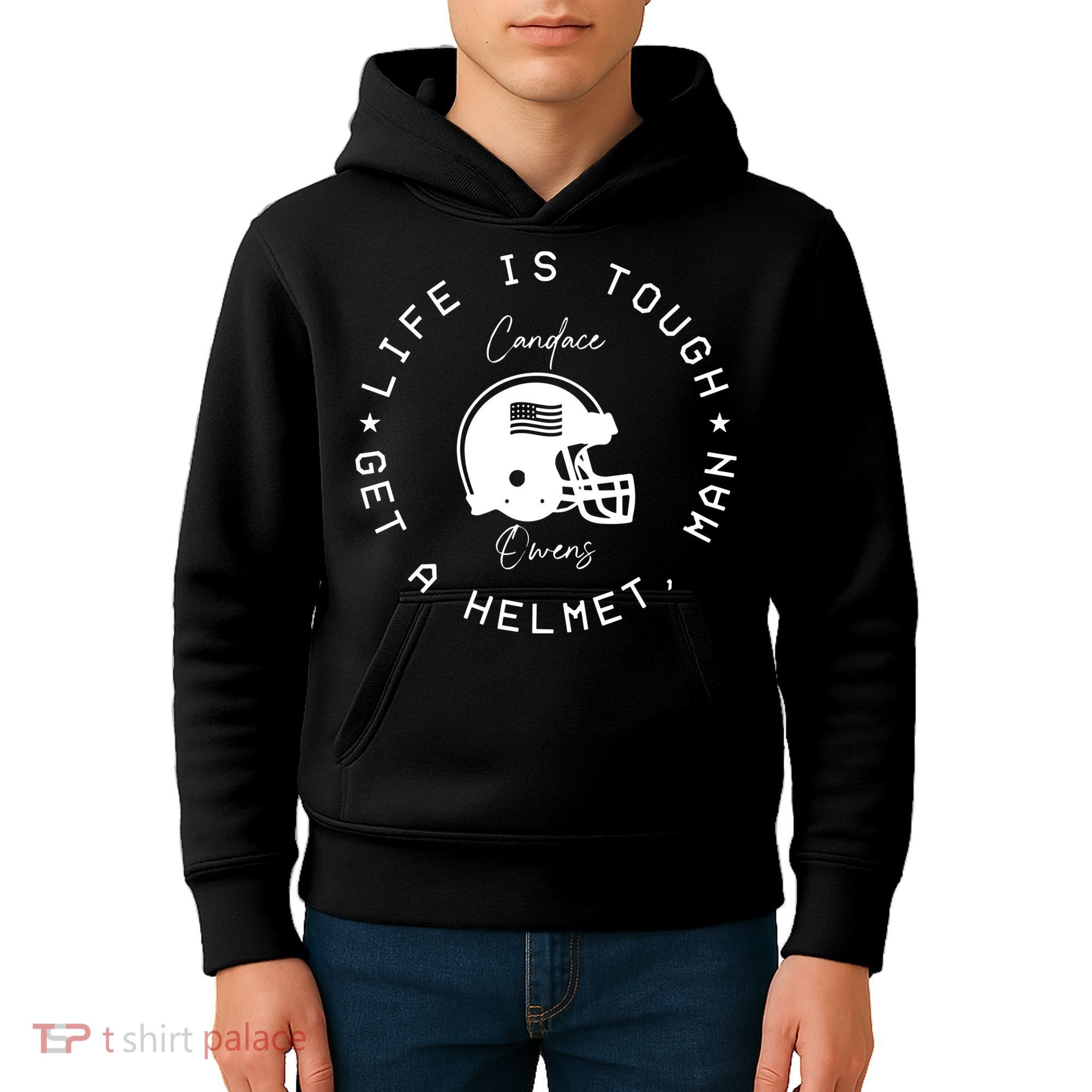 Life Is Tough Get A Helmet Kids Hoodie