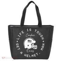 Life Is Tough Get A Helmet Tote Bag thumb 0