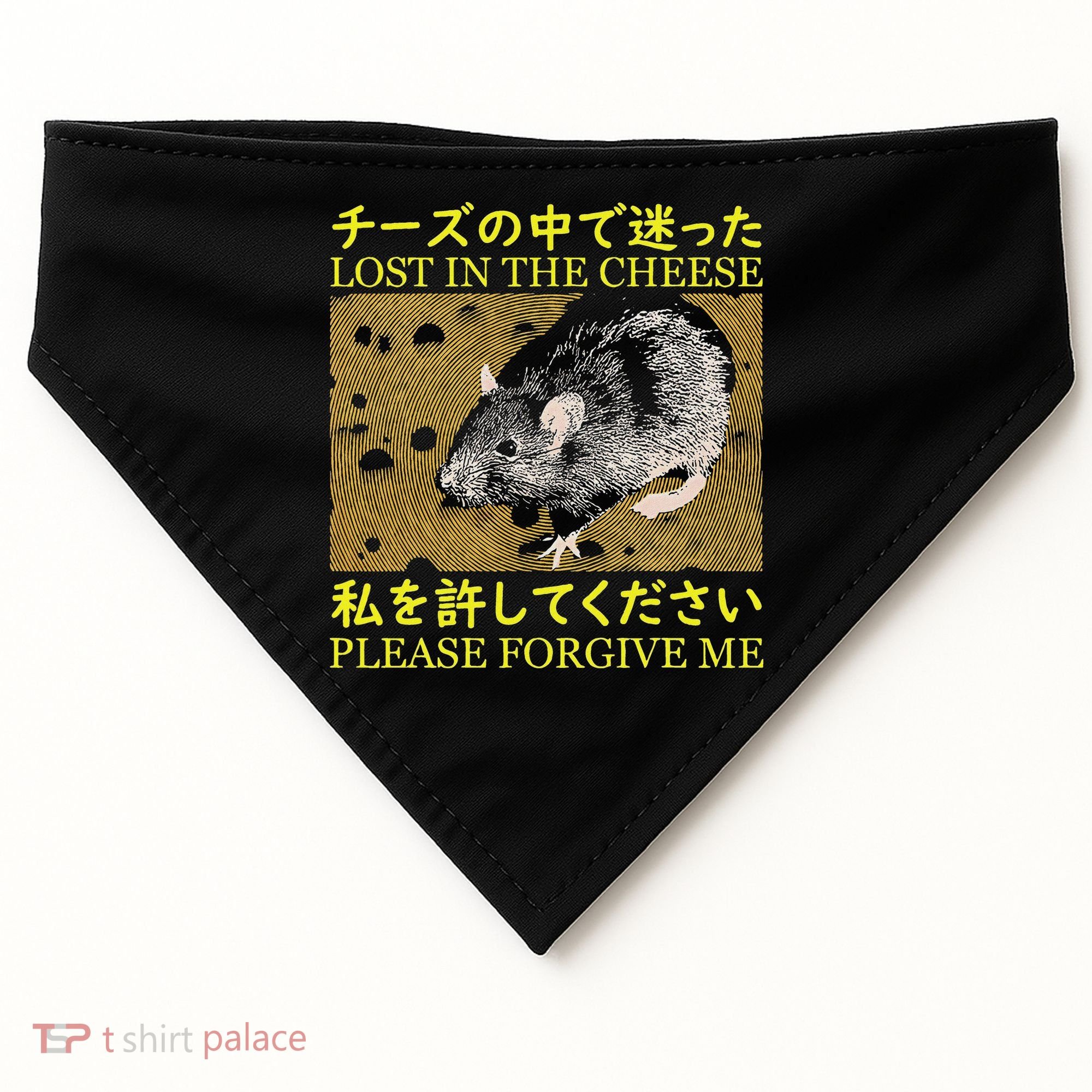 Lost In The Cheese Japanese Rat USA-Made Doggie Bandana