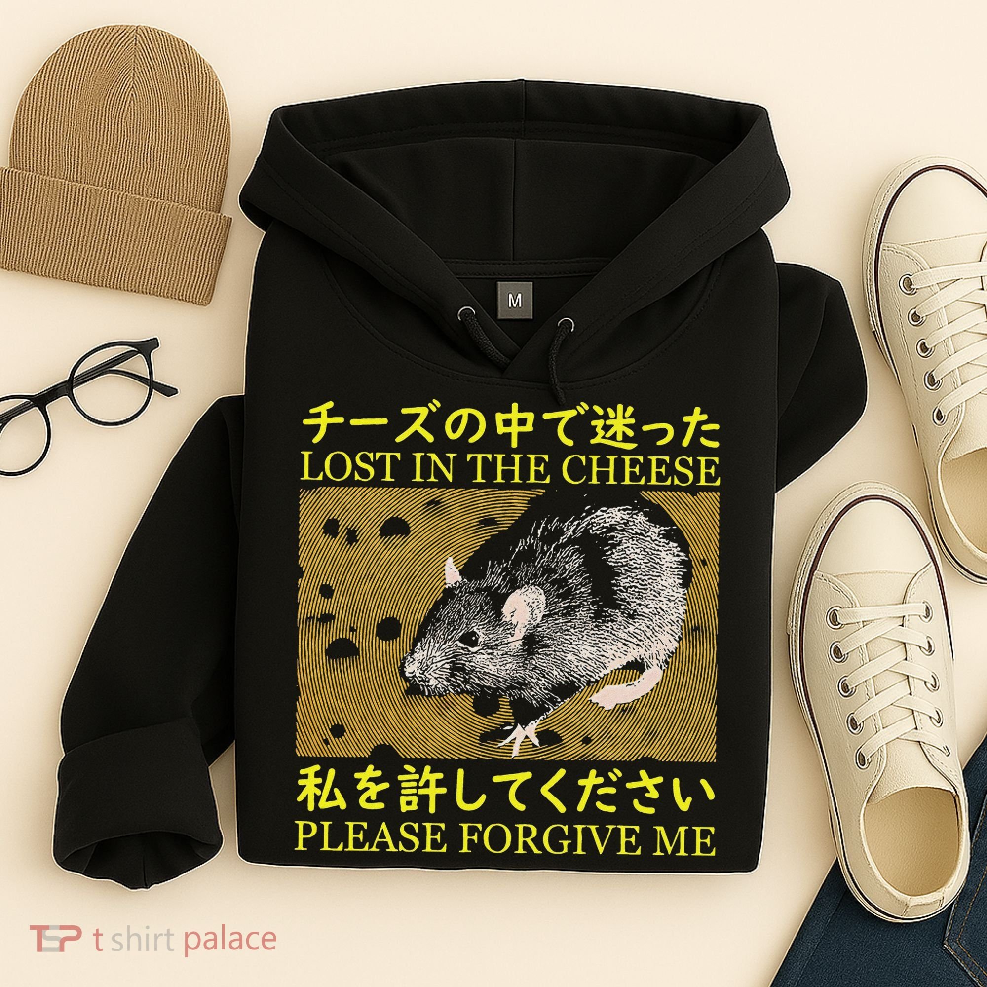 Lost In The Cheese Japanese Rat Hoodie