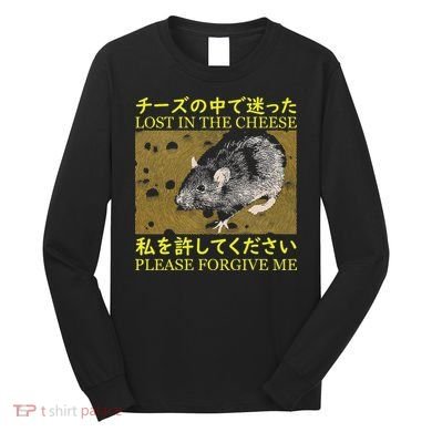 Lost In The Cheese Japanese Rat Long Sleeve Shirt