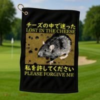 Lost In The Cheese Japanese Rat Golf Towel thumb 1