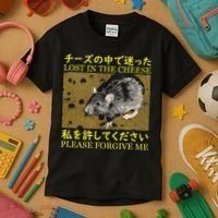 Lost In The Cheese Japanese Rat Kids T-Shirt thumb 3