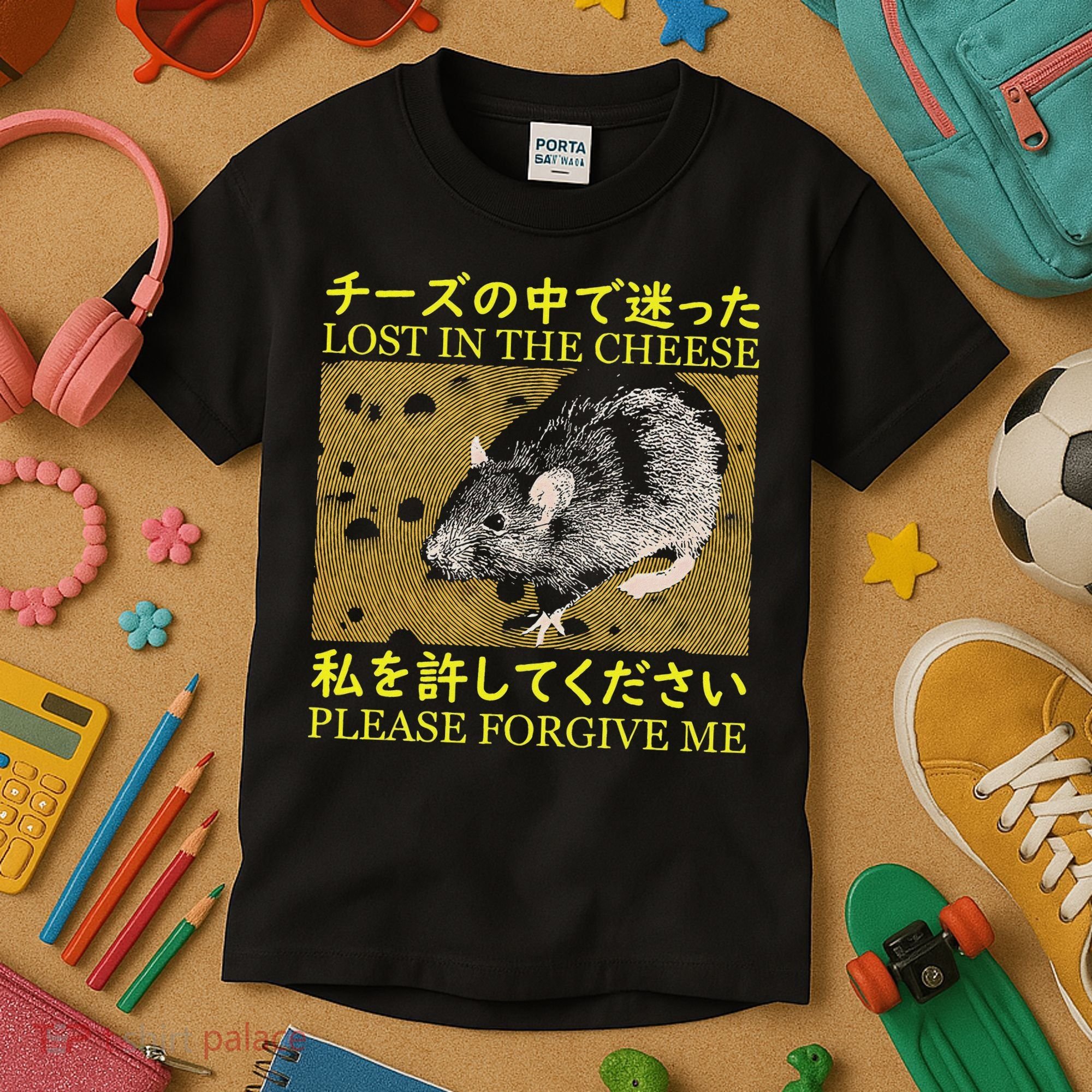 Lost In The Cheese Japanese Rat Kids T-Shirt