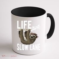 Life In The Slow Lane Funny Sloth Lover Meaningful Gift Coffee Mug thumb 1