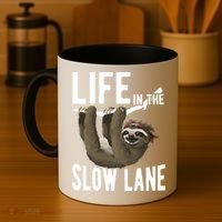 Life In The Slow Lane Funny Sloth Lover Meaningful Gift Coffee Mug thumb 4