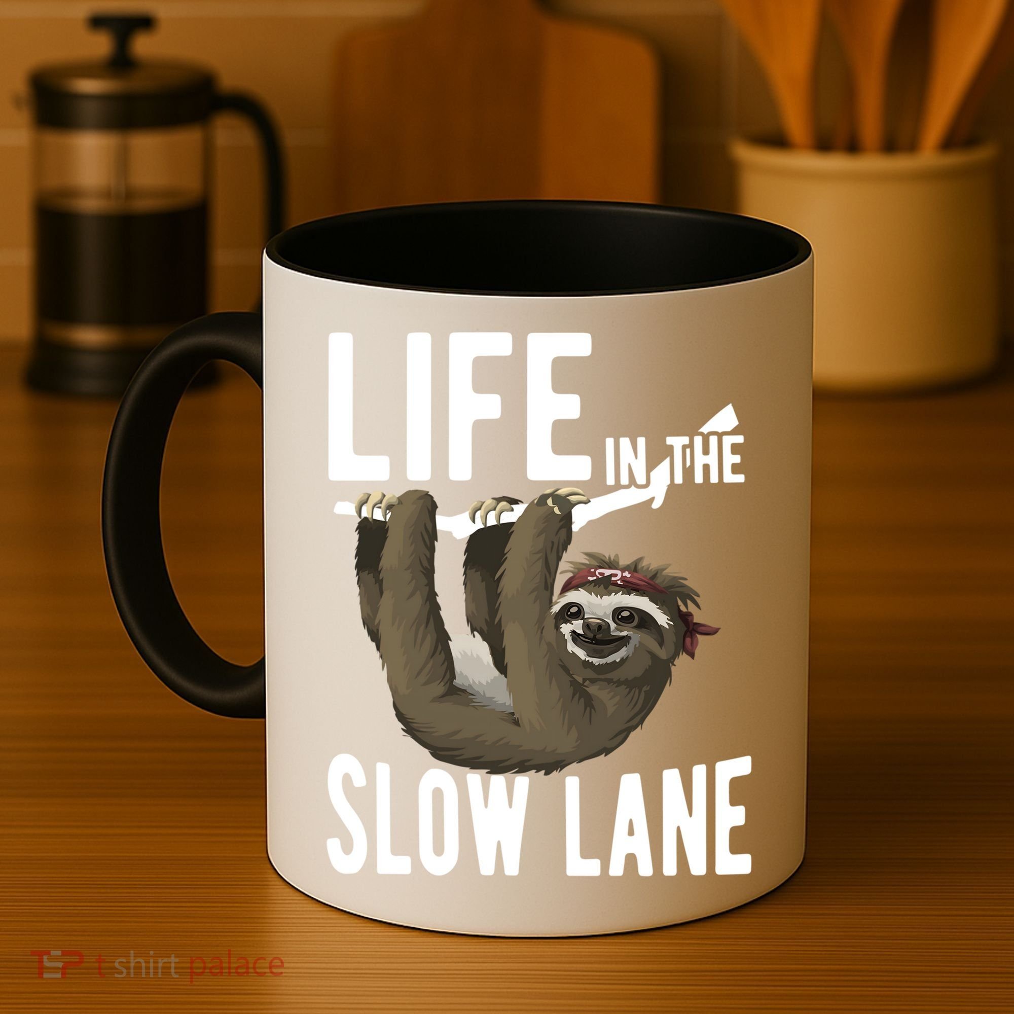 Life In The Slow Lane Funny Sloth Lover Meaningful Gift Coffee Mug