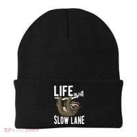 Life In The Slow Lane Funny Sloth Lover Meaningful Gift Beanie thumb 0