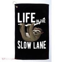 Life In The Slow Lane Funny Sloth Lover Meaningful Gift Golf Towel thumb 0