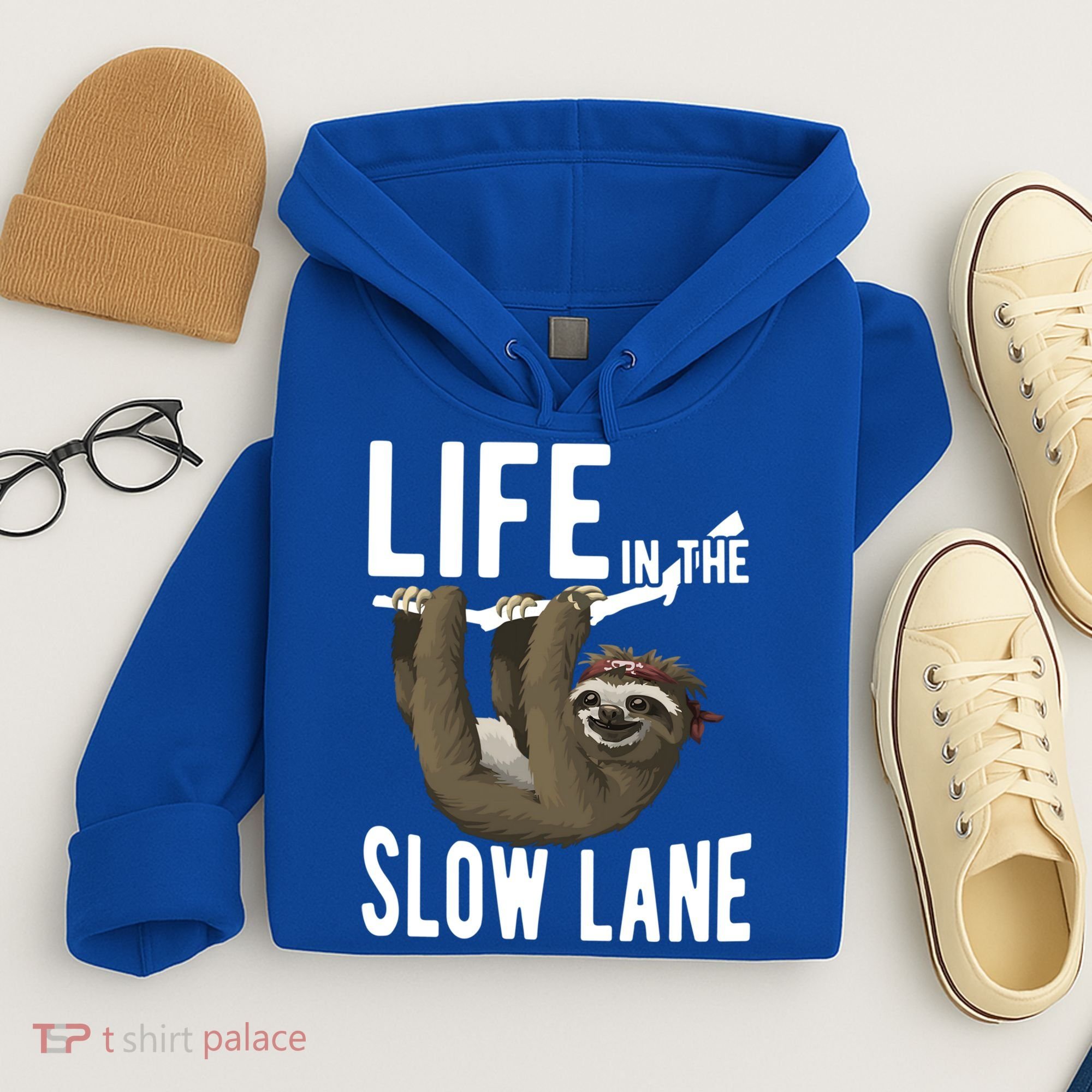 Life In The Slow Lane Funny Sloth Lover Meaningful Gift Hoodie