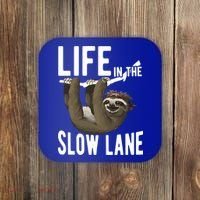 Life In The Slow Lane Funny Sloth Lover Meaningful Gift Coaster thumb 0