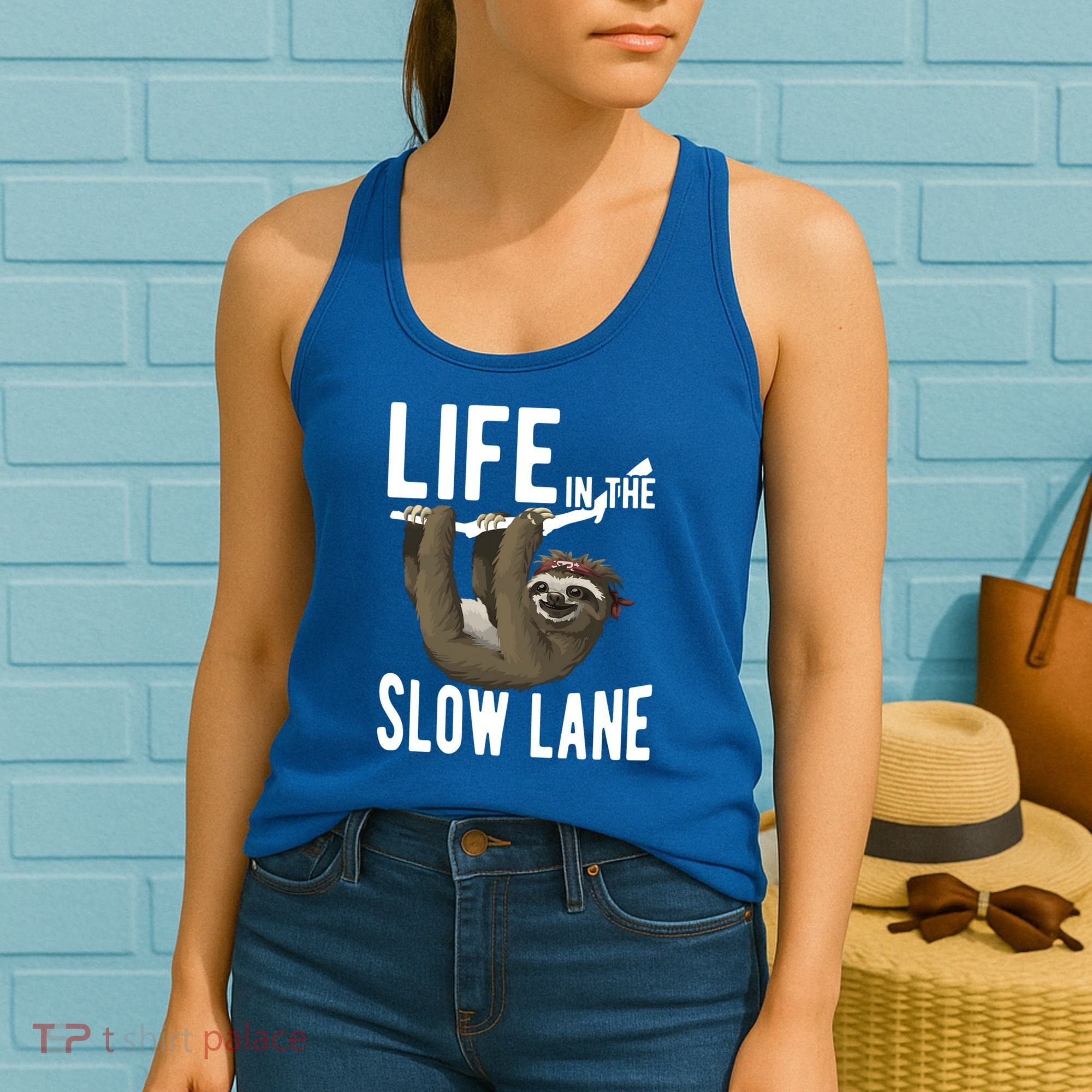 Life In The Slow Lane Funny Sloth Lover Meaningful Gift Women's Tank Top