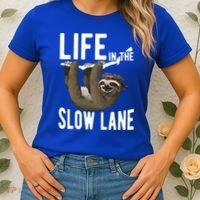 Life In The Slow Lane Funny Sloth Lover Meaningful Gift Women's T-Shirt thumb 2