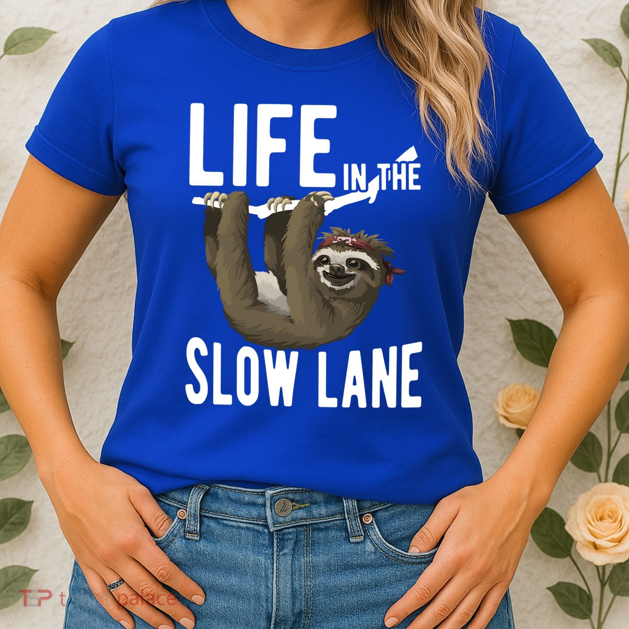 Life In The Slow Lane Funny Sloth Lover Meaningful Gift Women's T-Shirt