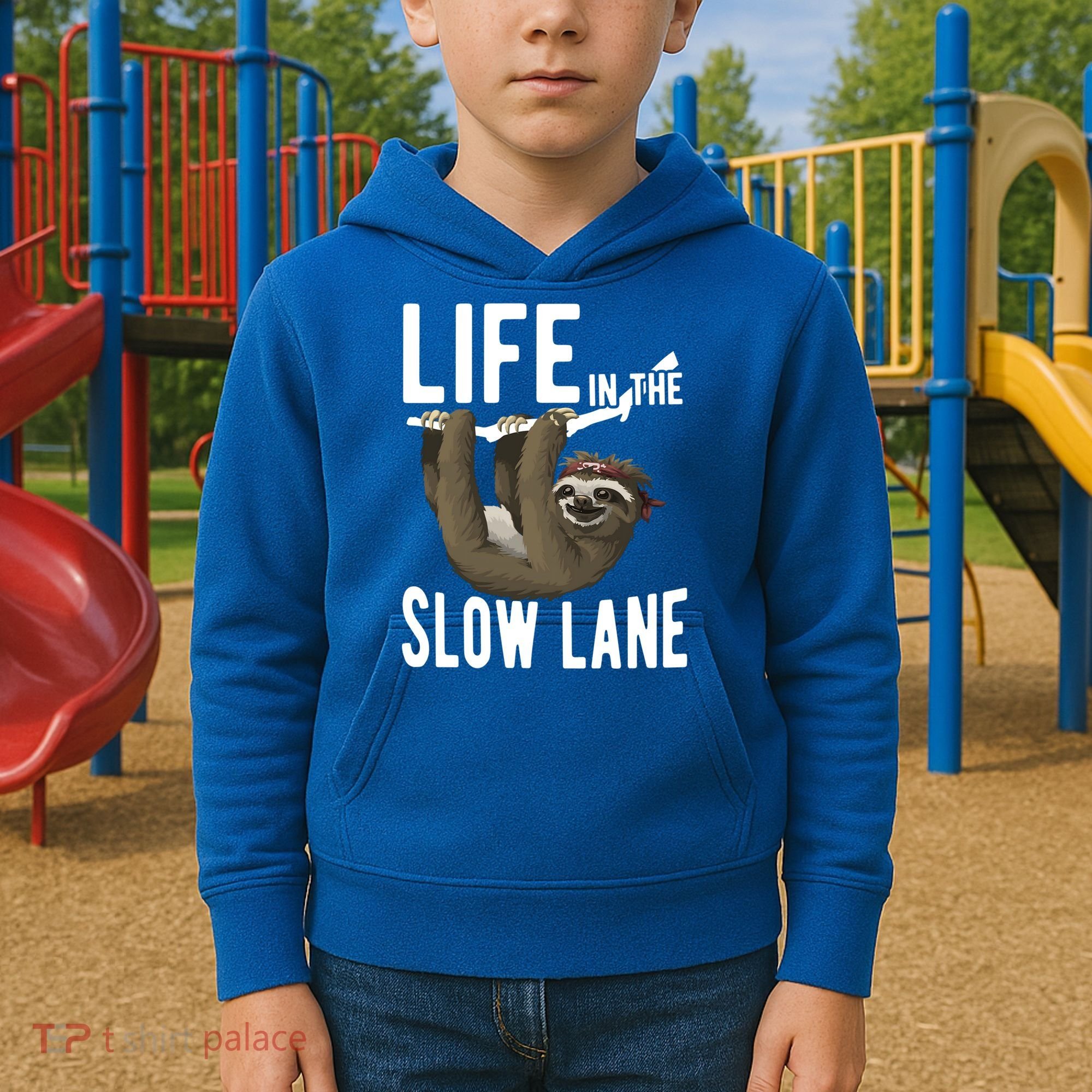 Life In The Slow Lane Funny Sloth Lover Meaningful Gift Kids Hoodie