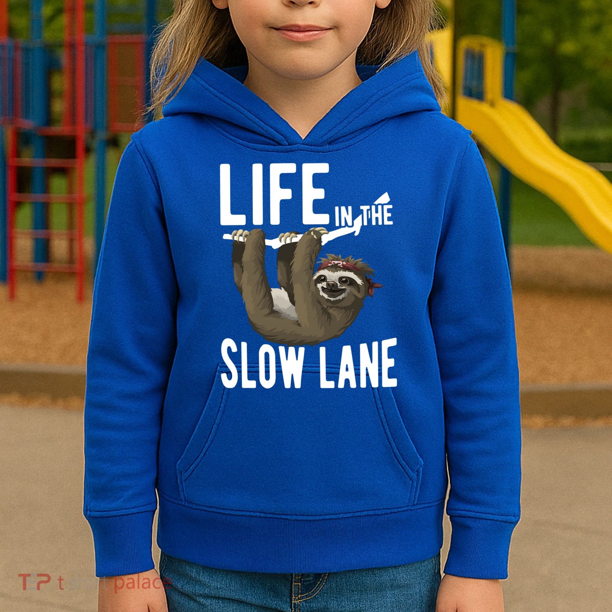 Life In The Slow Lane Funny Sloth Lover Meaningful Gift Kids Hoodie