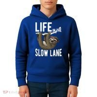 Life In The Slow Lane Funny Sloth Lover Meaningful Gift Kids Hoodie thumb 4