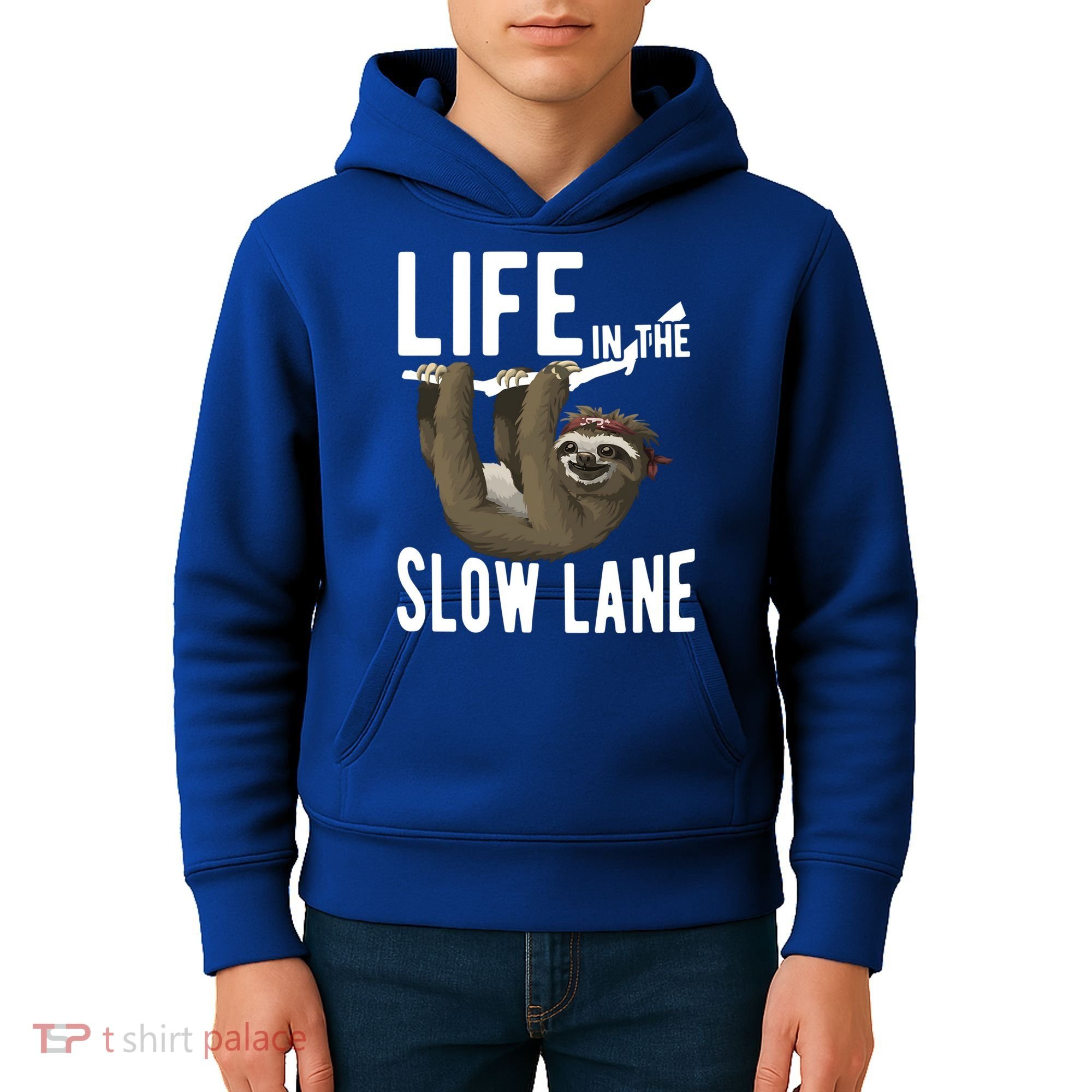 Life In The Slow Lane Funny Sloth Lover Meaningful Gift Kids Hoodie