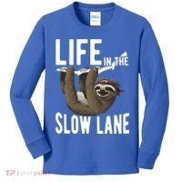 Life In The Slow Lane Funny Sloth Lover Meaningful Gift Kids Long Sleeve Shirt thumb 0