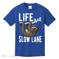 Life In The Slow Lane Funny Sloth Lover Meaningful Gift Kids T-Shirt thumb 0