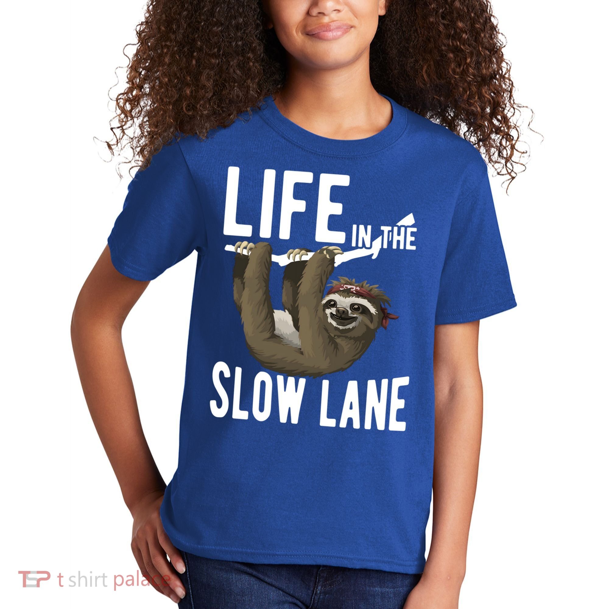 Life In The Slow Lane Funny Sloth Lover Meaningful Gift Kids T-Shirt