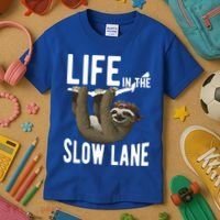 Life In The Slow Lane Funny Sloth Lover Meaningful Gift Kids T-Shirt thumb 3