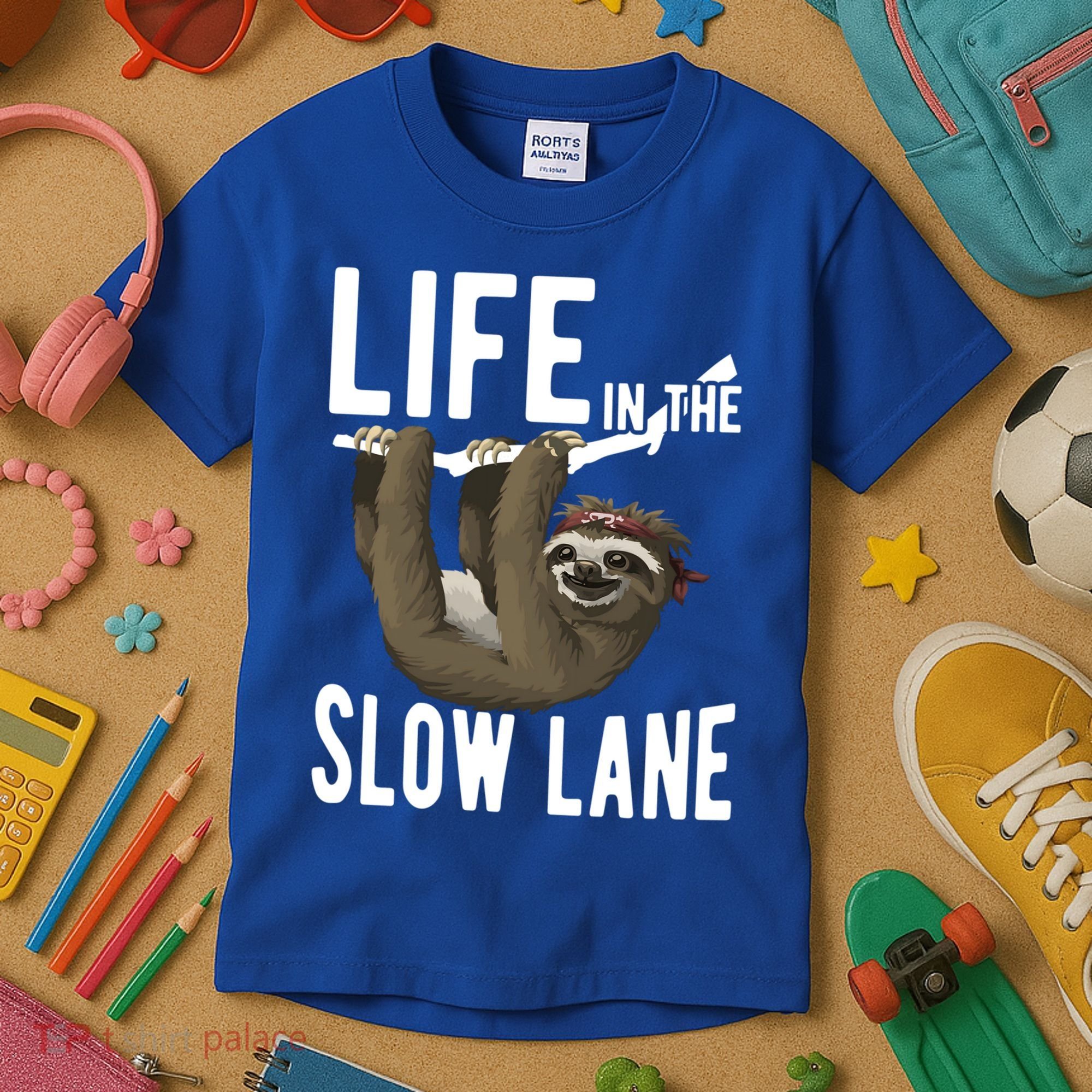Life In The Slow Lane Funny Sloth Lover Meaningful Gift Kids T-Shirt