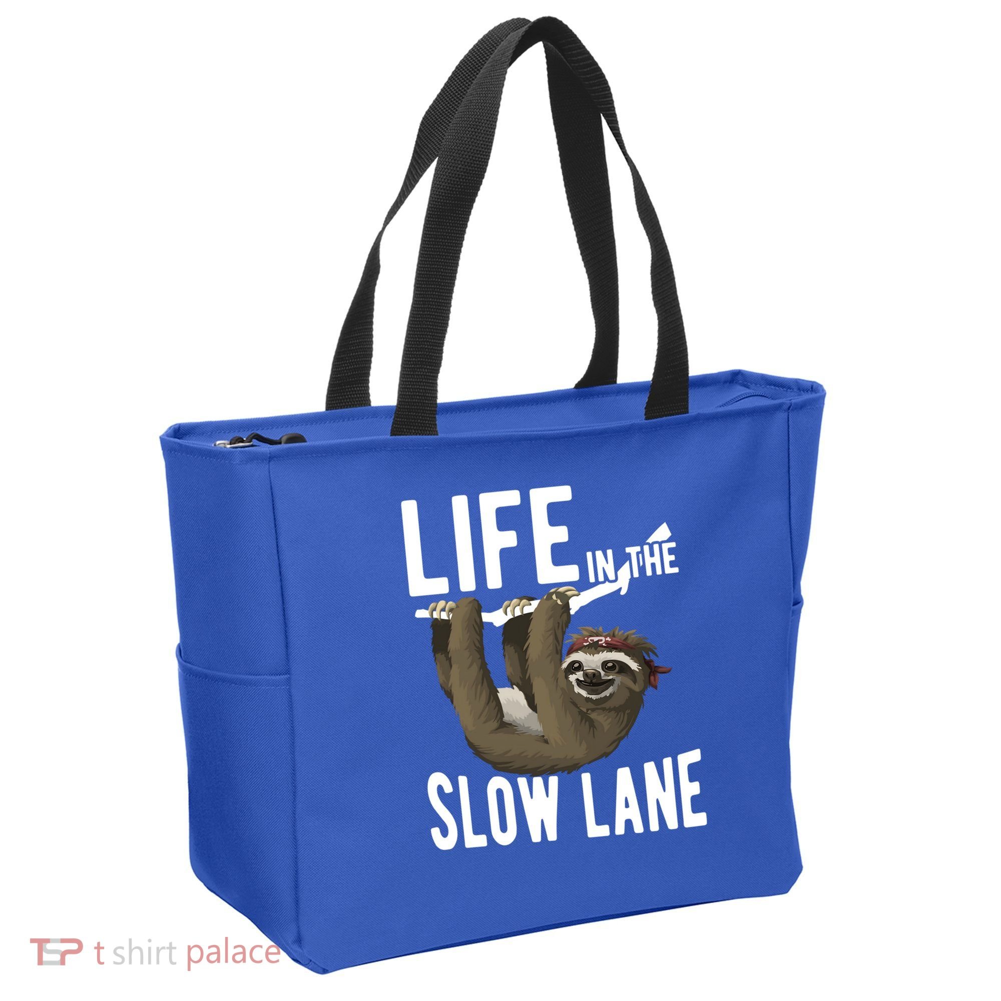 Life In The Slow Lane Funny Sloth Lover Meaningful Gift Tote Bag