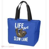 Life In The Slow Lane Funny Sloth Lover Meaningful Gift Tote Bag thumb 3