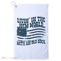 Living In The New World With An Old Soul Golf Towel thumb 0