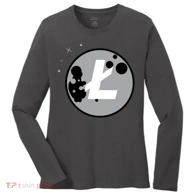 Litecoin Moon Cryptocurrency Women's Long Sleeve Shirt