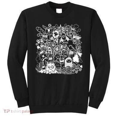 Little Cartoon Monster Mash Up Sweatshirt