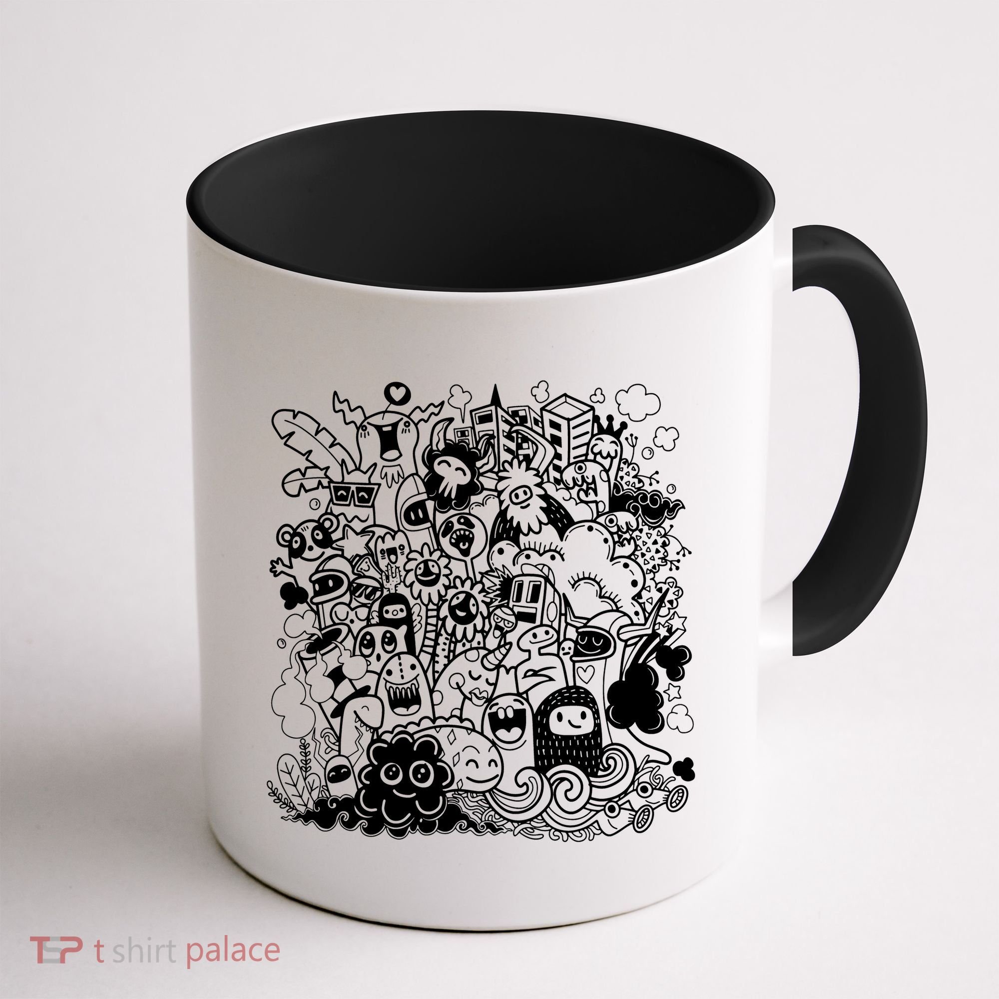 Little Cartoon Monster Mash Up Coffee Mug