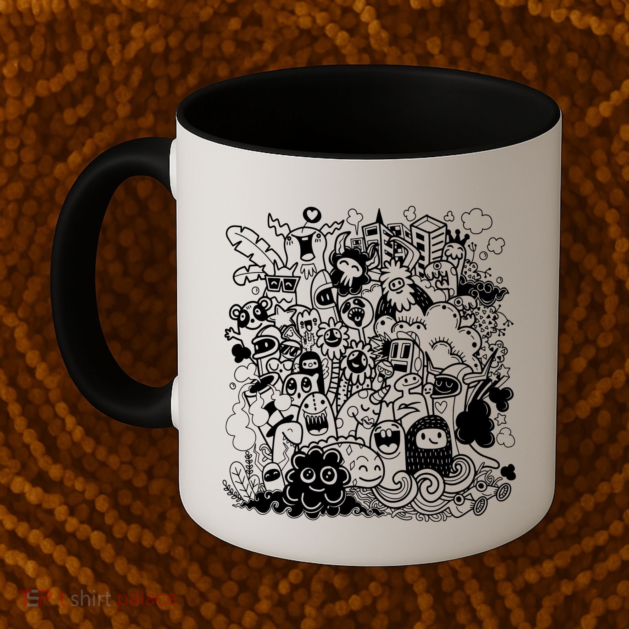Little Cartoon Monster Mash Up Coffee Mug