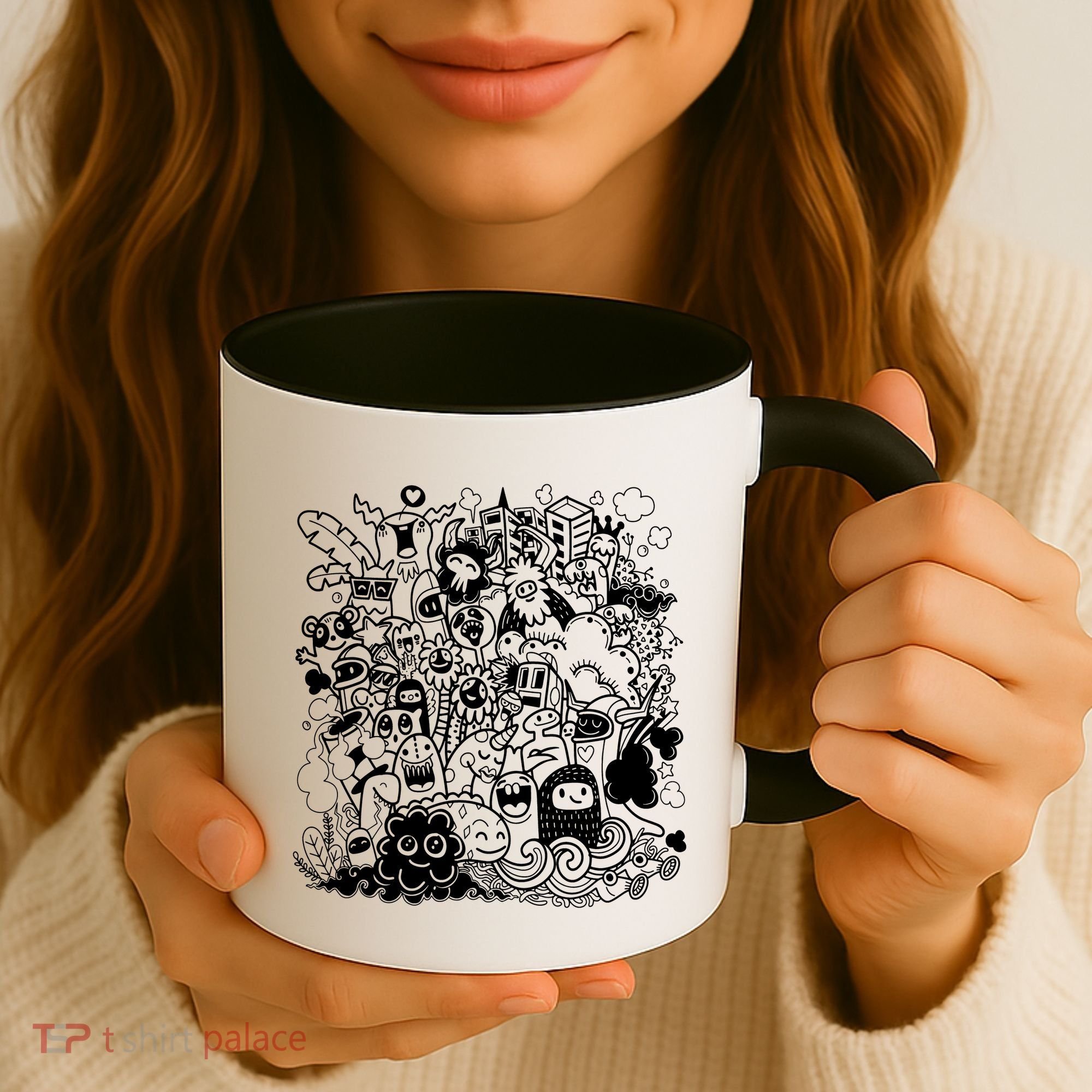 Little Cartoon Monster Mash Up Coffee Mug