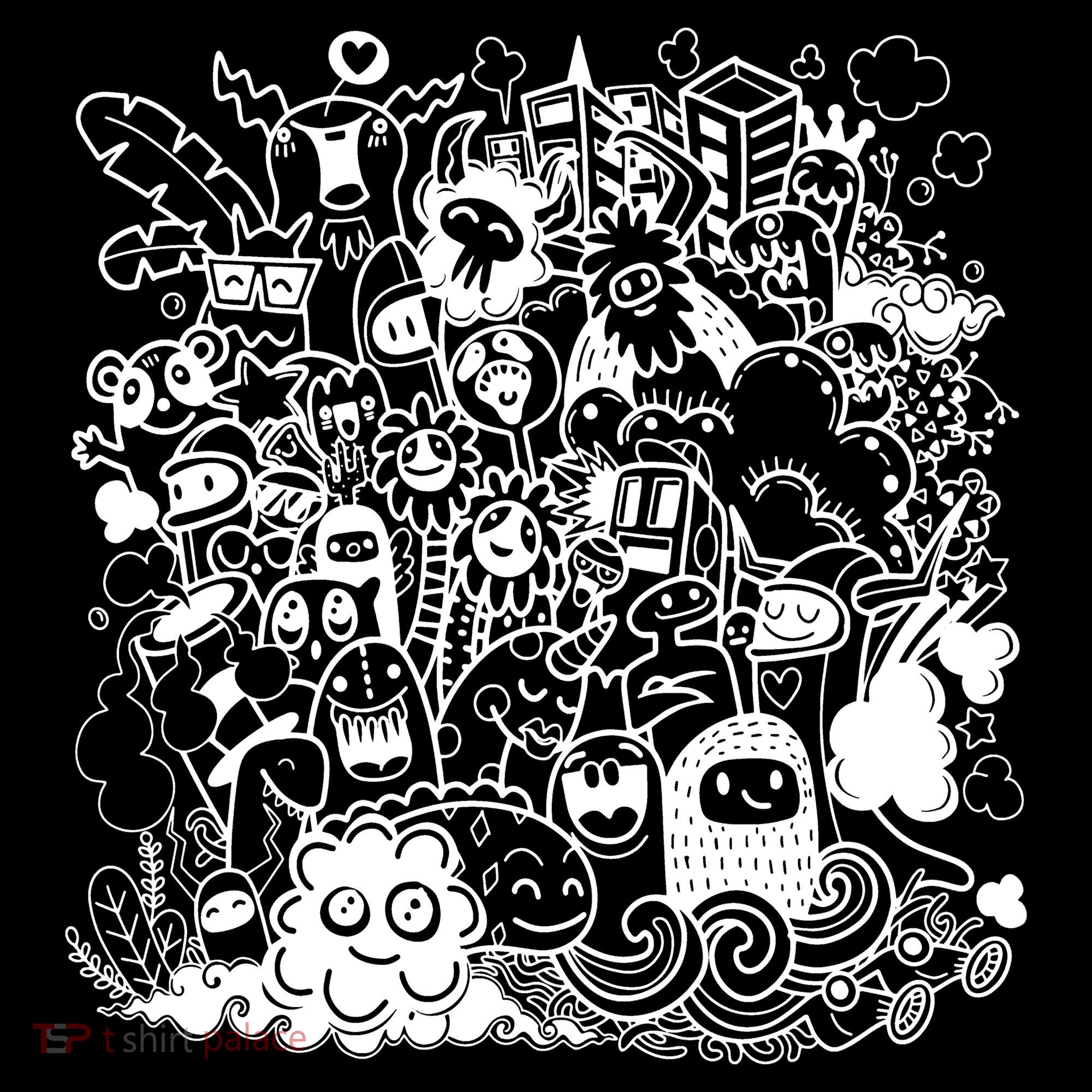 Little Cartoon Monster Mash Up Women's Hoodie