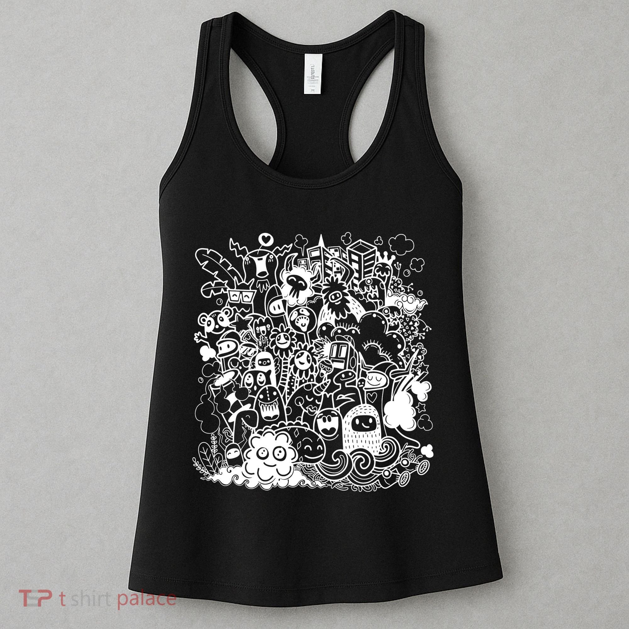 Little Cartoon Monster Mash Up Women's Tank Top