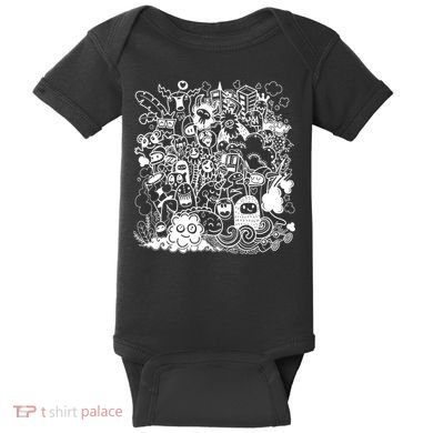 Little Cartoon Monster Mash Up Baby Bodysuit