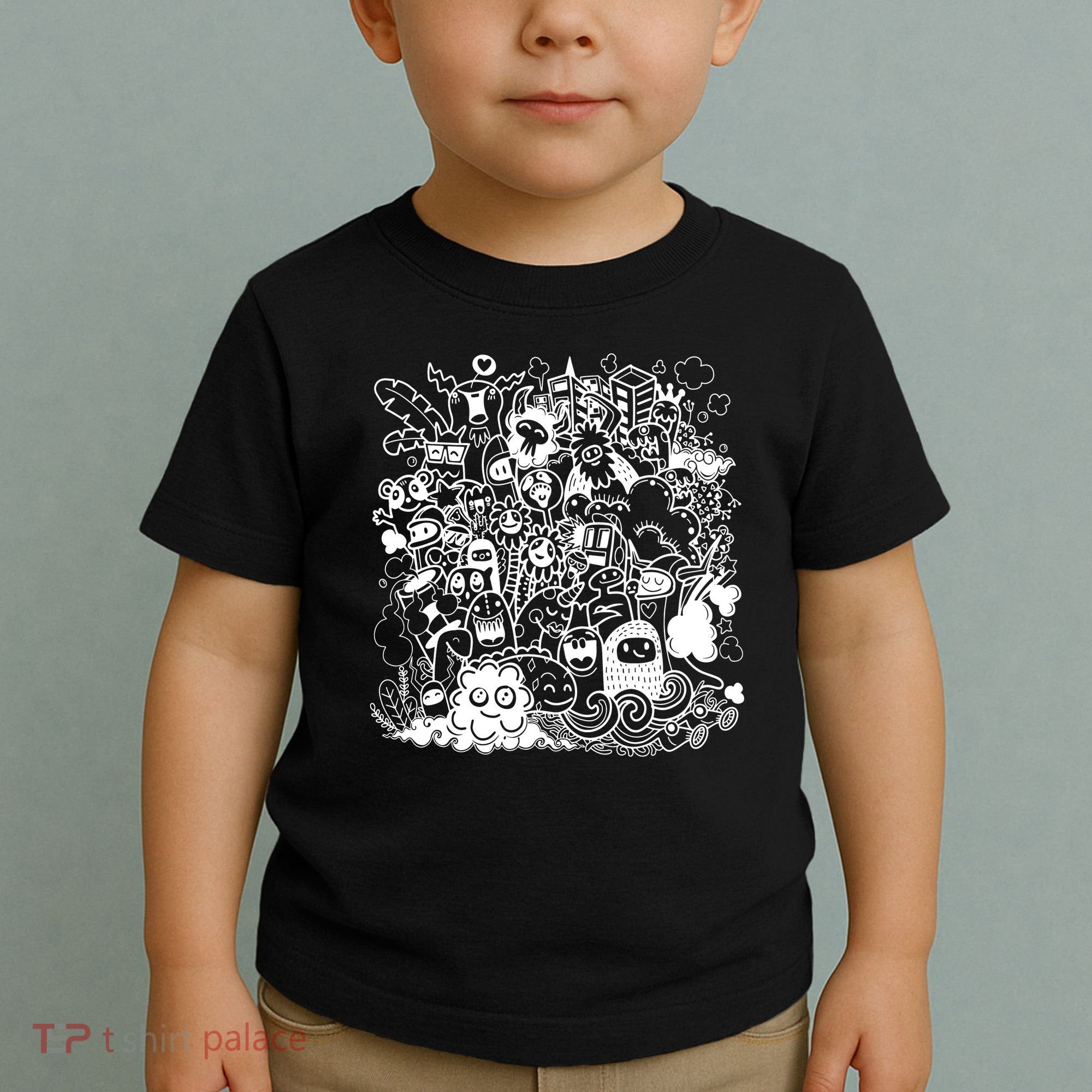 Little Cartoon Monster Mash Up Toddler T-Shirt