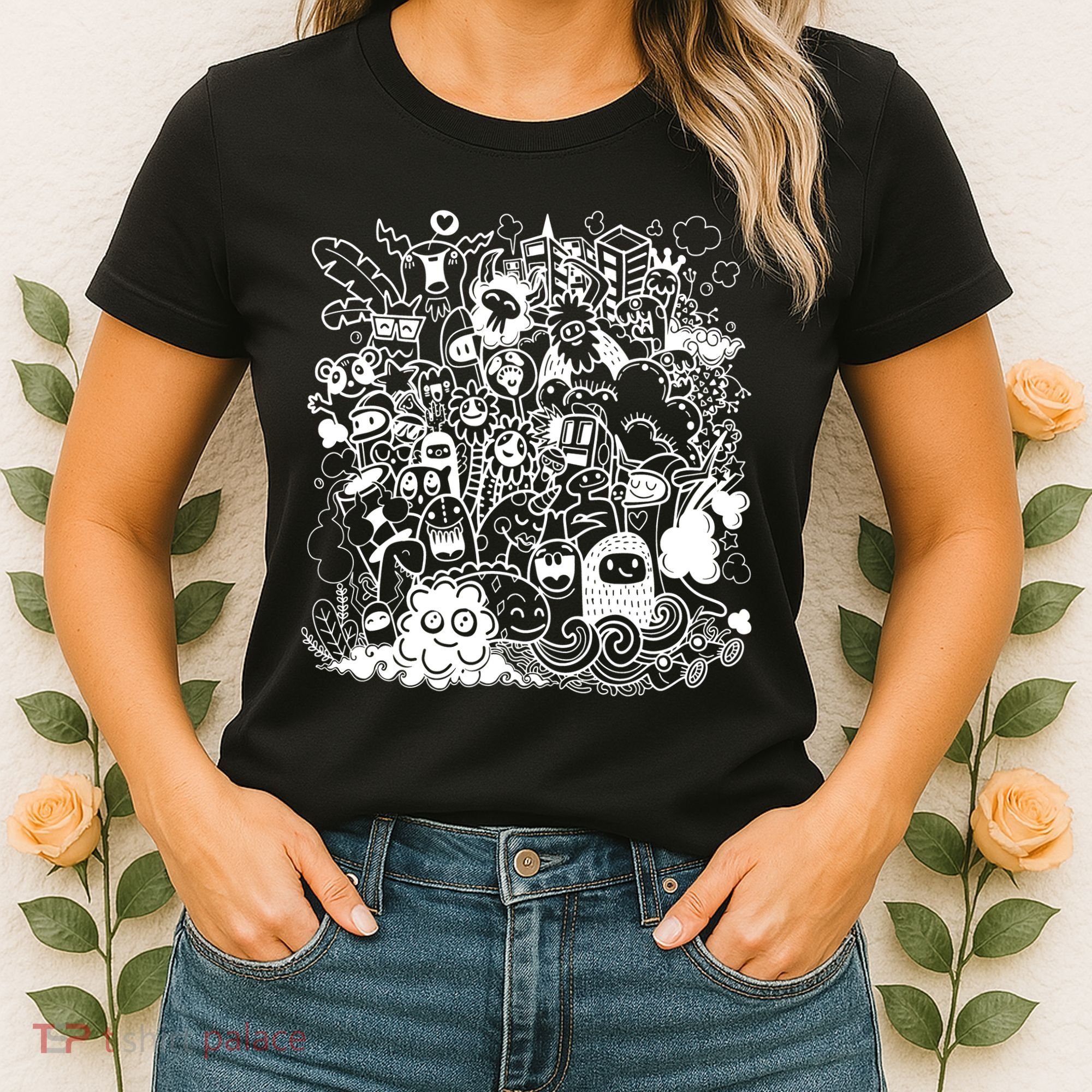 Little Cartoon Monster Mash Up Women's T-Shirt