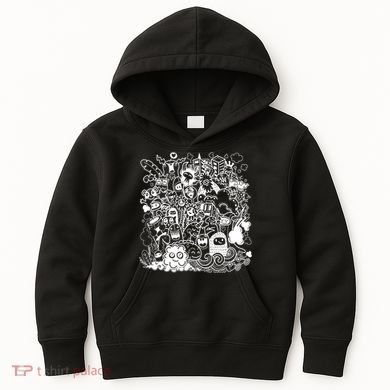 Little Cartoon Monster Mash Up Kids Hoodie