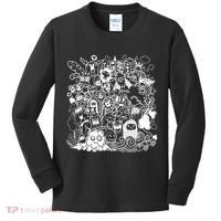 Little Cartoon Monster Mash Up Kids Long Sleeve Shirt thumb 0