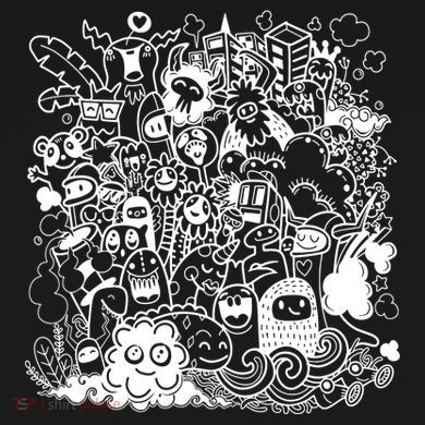 Little Cartoon Monster Mash Up Kids Long Sleeve Shirt