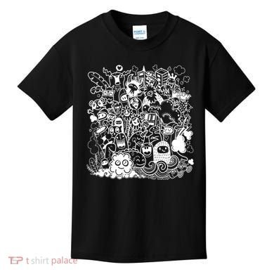 Little Cartoon Monster Mash Up Kids T-Shirt