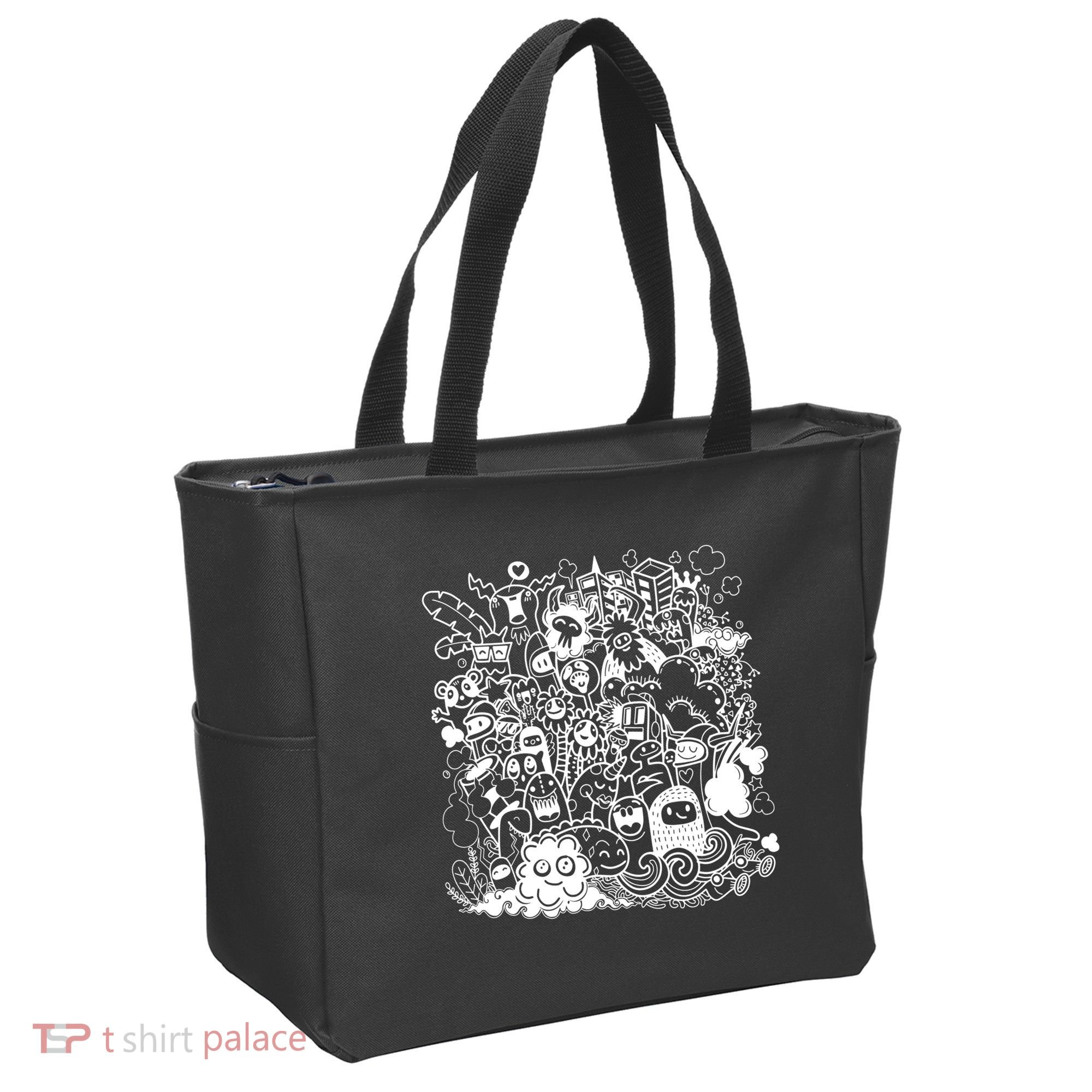 Little Cartoon Monster Mash Up Tote Bag