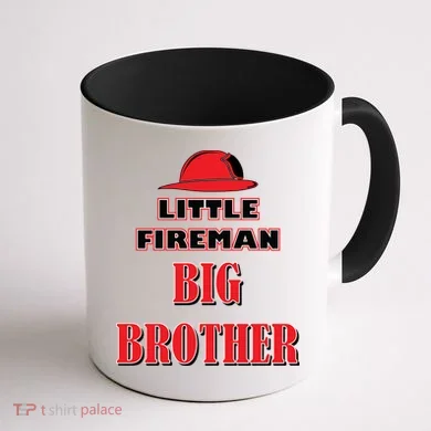 Little Fireman Big Brother Coffee Mug back